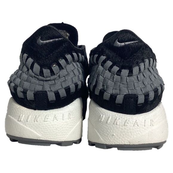 Nike Air Footscape Woven Grey Grosgrain Trimmed and Black Calf Hair Sneakers New - Picture 7 of 12
